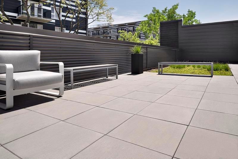 Industria commercial concrete slabs by Techo-Bloc installed on a condo rooftop for residents